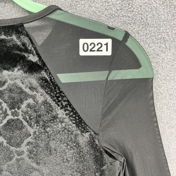 H&M Dress womens 2 Black Velvet Bodycon Sheer long sleeve snake skin print - Picture 11 of 11